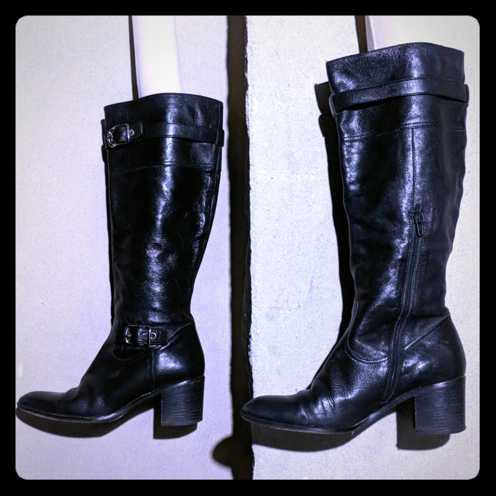 Coach butter soft leather black riding boots 8